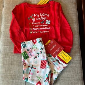 American Girl Festive Red and White Pajama Set